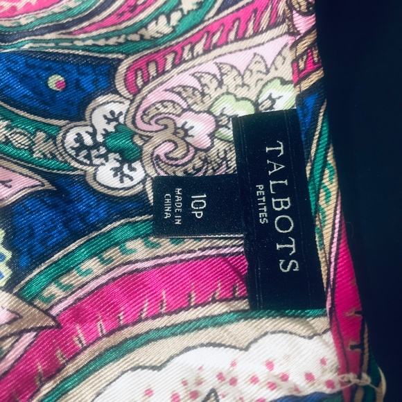 Talbots Paisley Sleveless Silk top - Picture 4 of 8